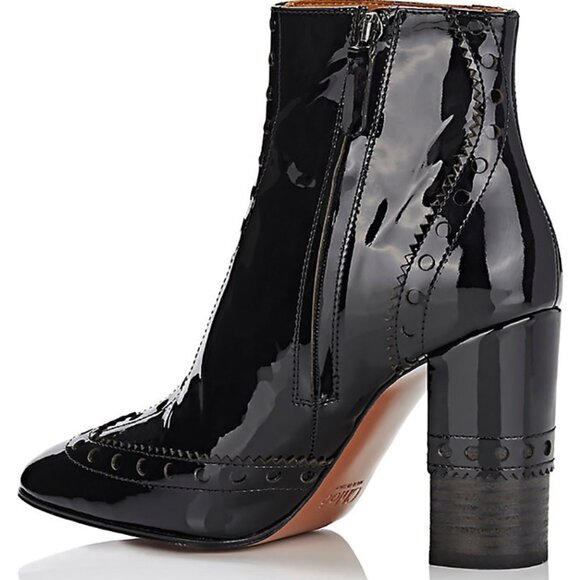 Brand New Chloe Perry 95 Patent Leather Square Toe Ankle Boots - Picture 5 of 13